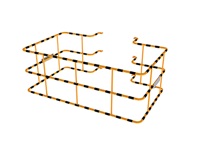 Schutzkorb mit gelb-schwarzer Sonderlackierung